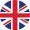 United Kingdom flag round icon. UK flag icon with accurate official color scheme. Premium quality british flag in circle. Vector icon isolated on gradient background