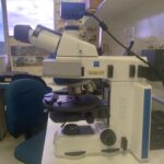 Microscópio Petrográfico do Laboratório experimental de paleontologia e hidrogeologia